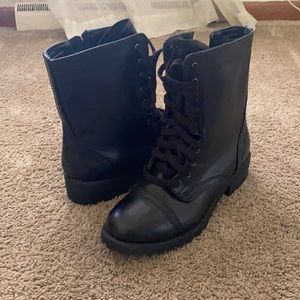 Black chic combat boots